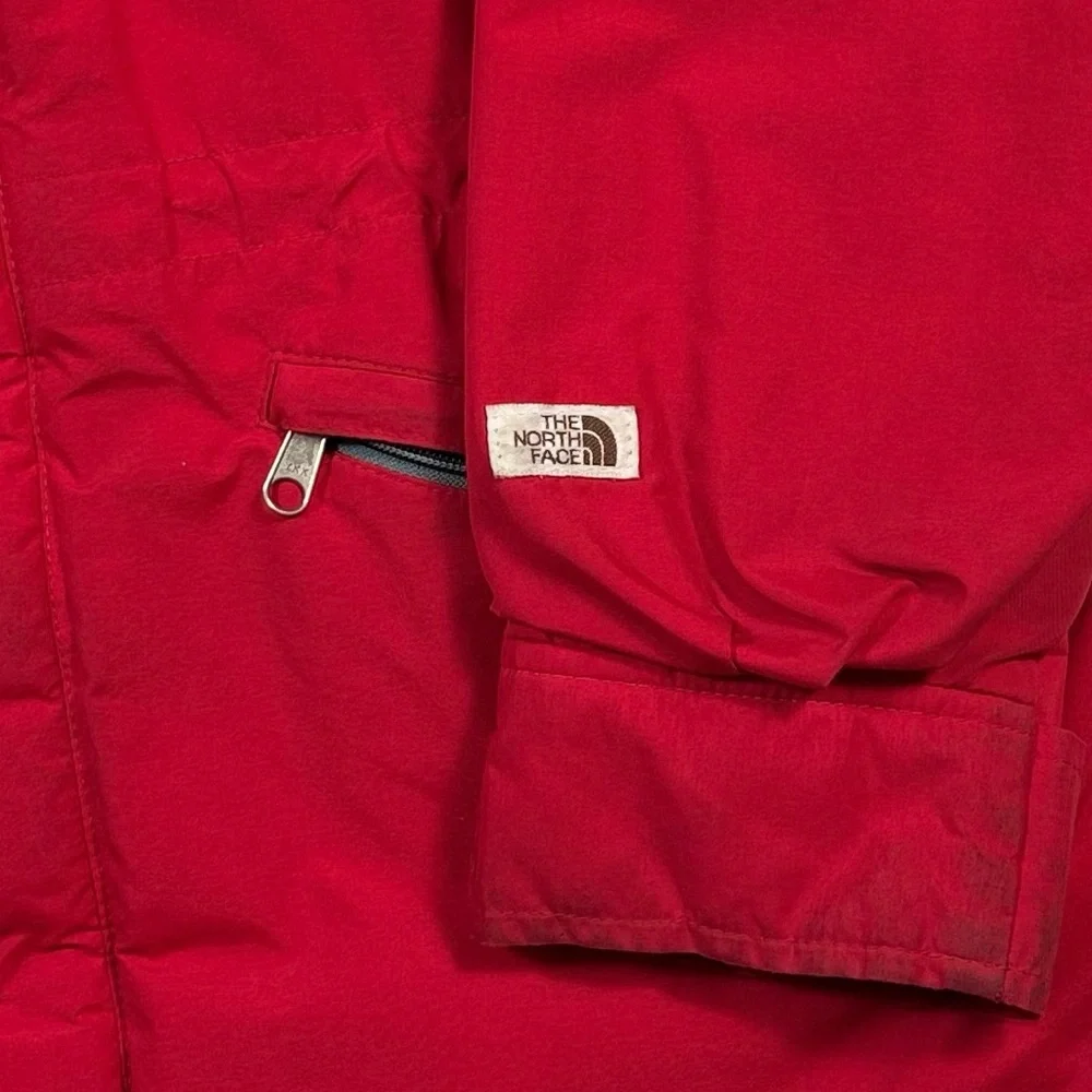 Vintage 80s North Face Gore Tex brown label red snap ski puffer Jacket men Large